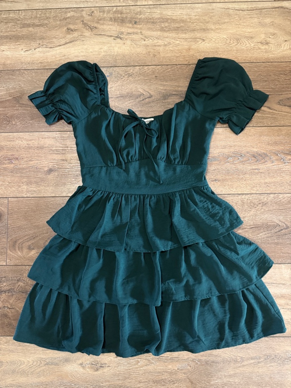 Inspired Hearts Emerald Green Tiered Mini Dress